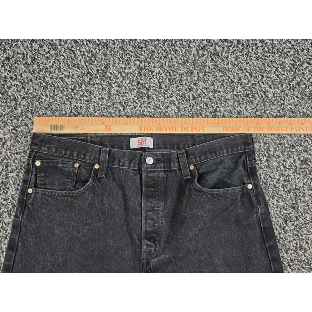 Men's Levi's‎ 501 Straight Original Fit Button Fly Black 100% Cotton Jeans 40x32